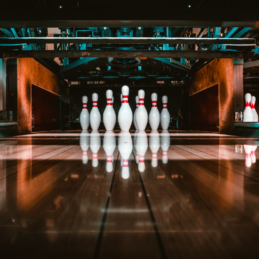 bowling alley pins