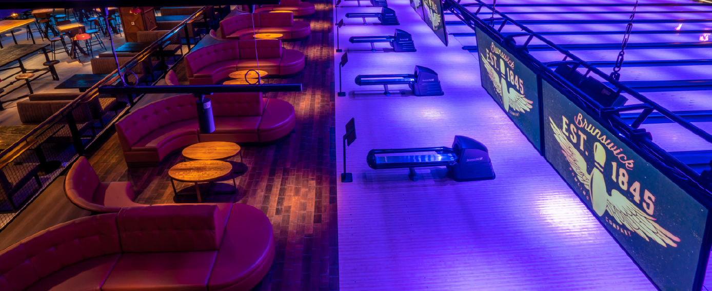 bowling alley sofas and tables