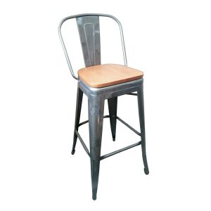 Pittsburgh Barstool metal with wood seat