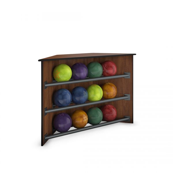 wedge ball rack for commercial bowling alleys