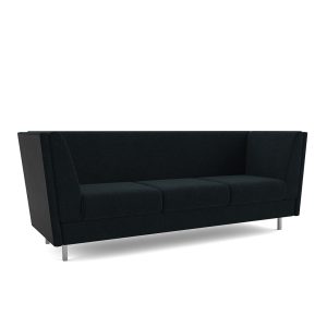 Legacy commercial sofa with laminate outside back and metal legs