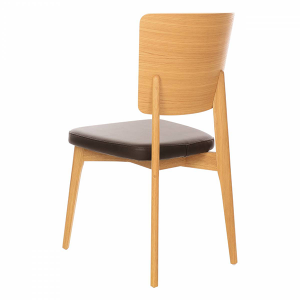 upholstered wood chair with vinyl seat