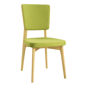lime green upholstered wood chair