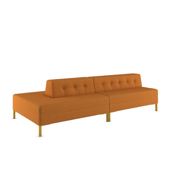 Kensington Sofa with single line tufting and metal legs