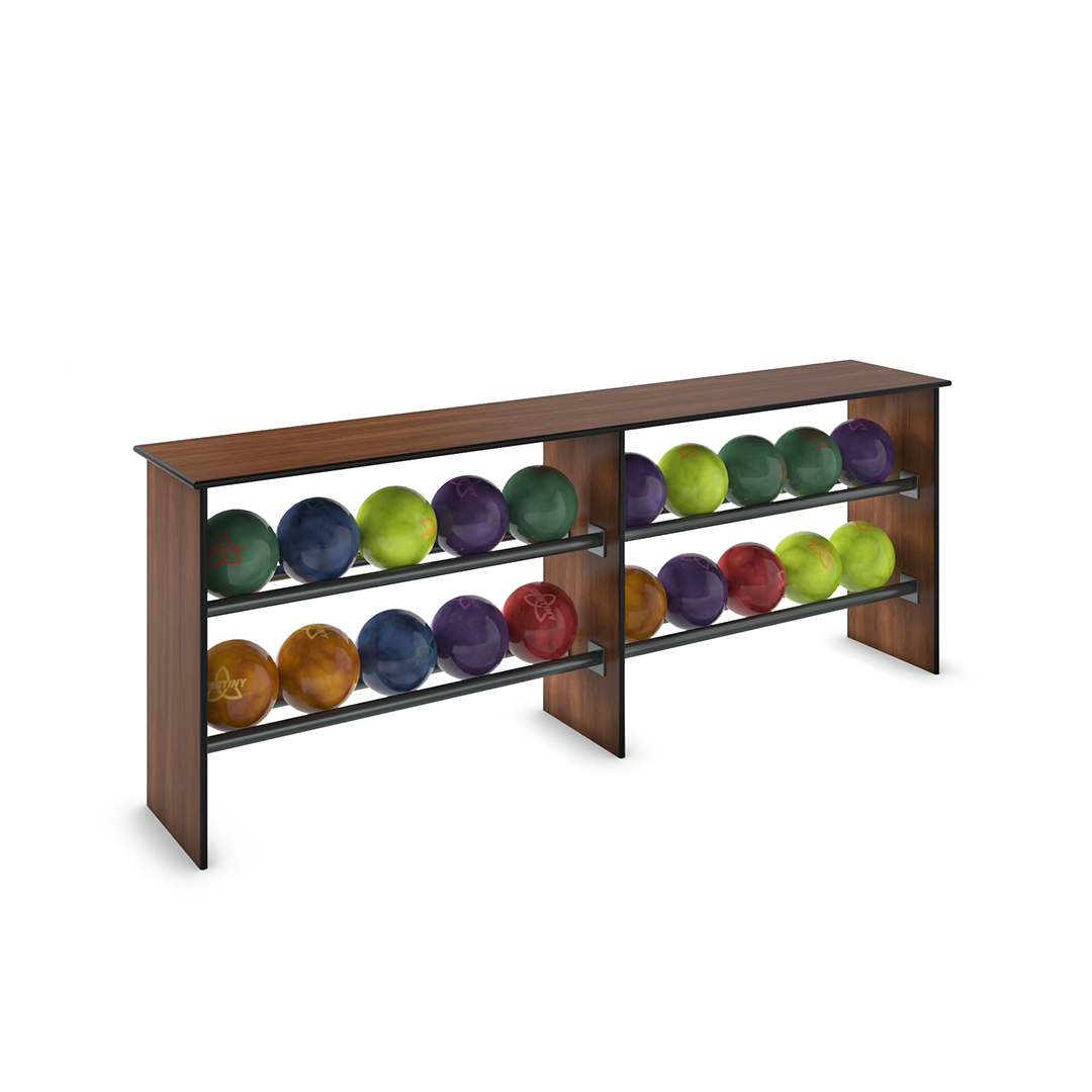 commercial bowling ball racks with top laminate panel