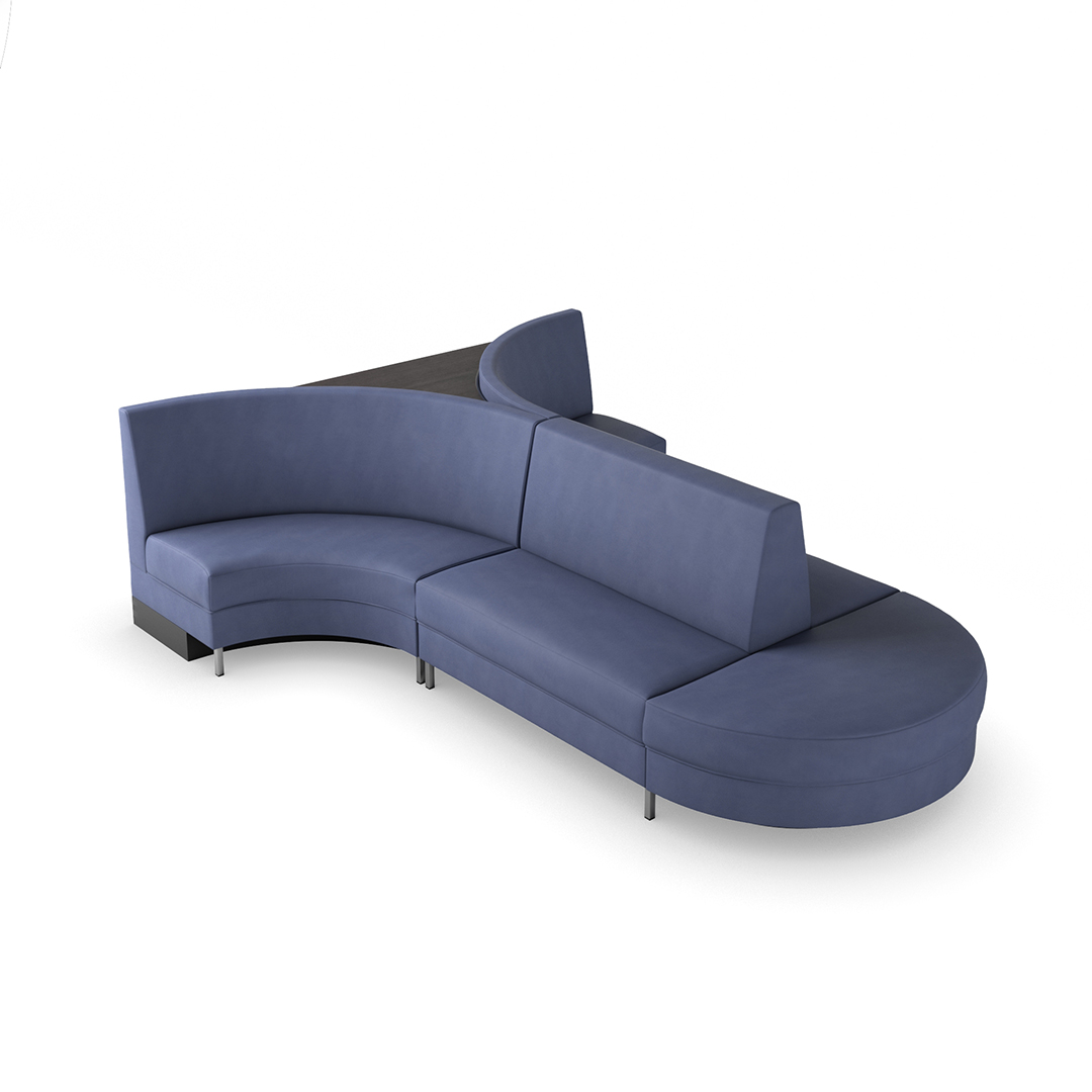 smooth upholstered commercial bowling sofa