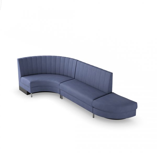 commercial bowling sofa with vertical channeling