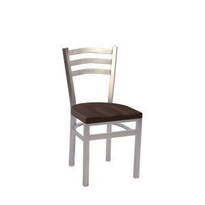 Arch back chair metal with wood seat