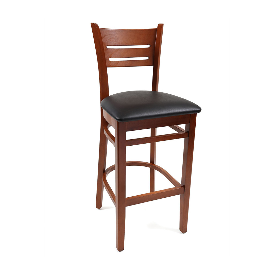 Jackson commercial wood barstool with upholstered seat