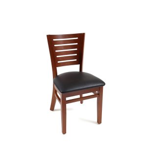 commercial wood chair with upholstered seat