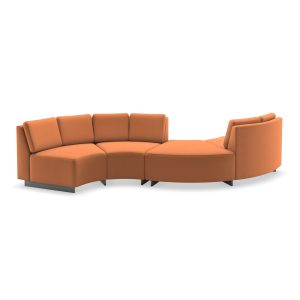 Richmond commercial S curve sofa with wood legs