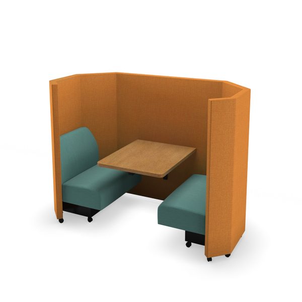 Honeycomb seating pod with built in table