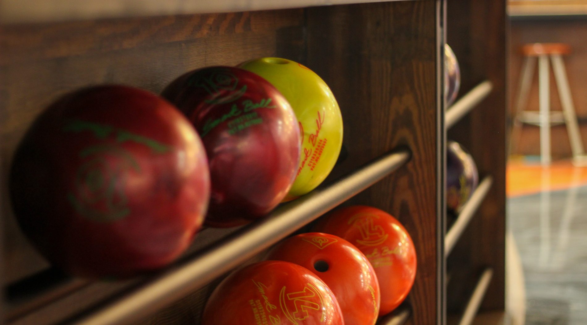 custom bowling ball rack