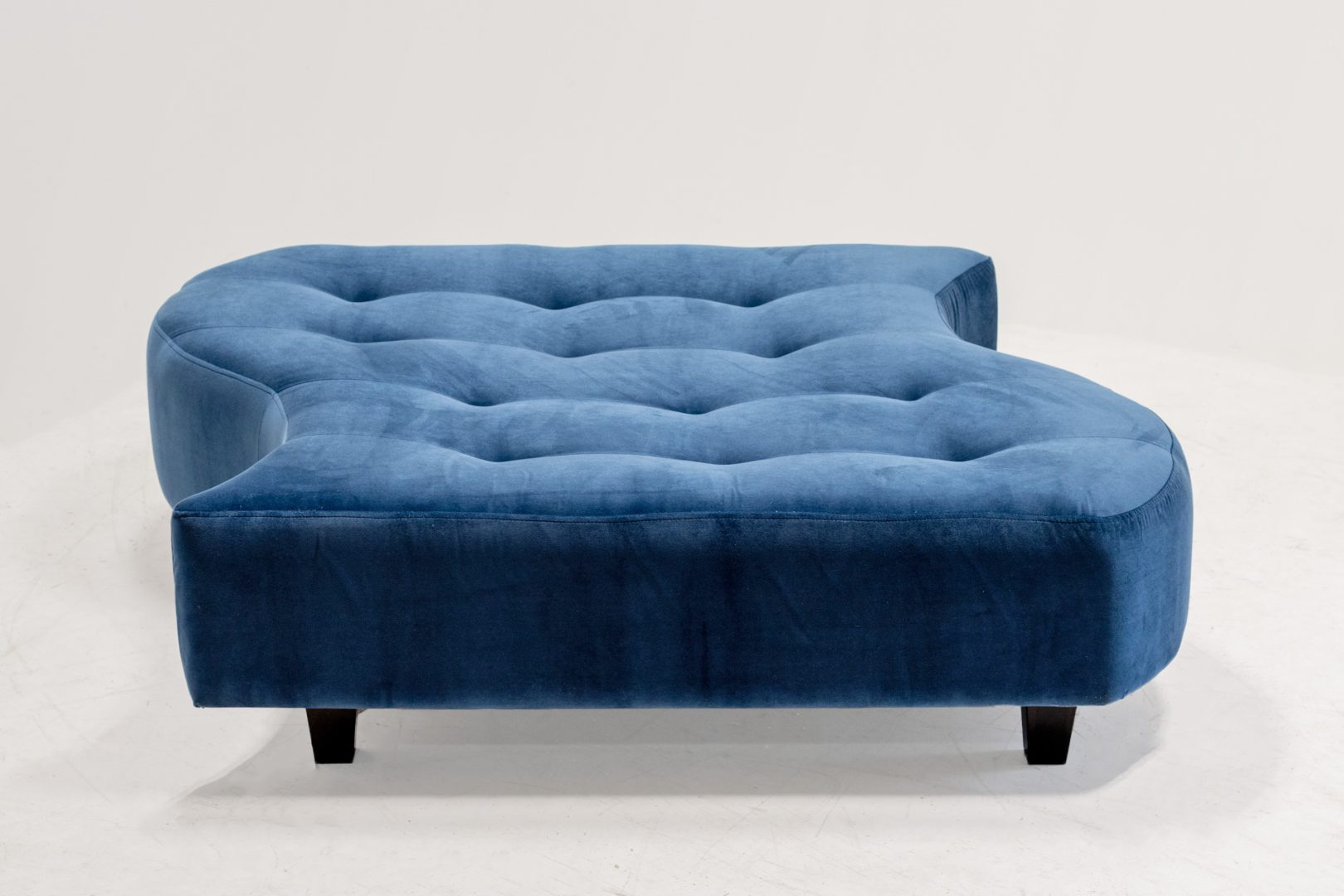 custom blue velvet bench
