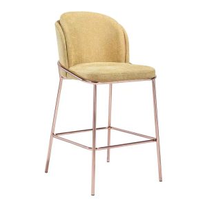 yellow commercial barstool with foot rail