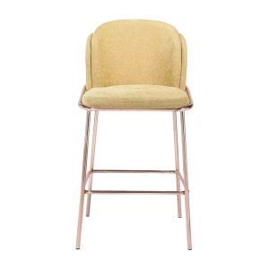 yellow commercial mid-century metal barstool