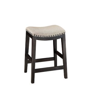 Pescadero barstool backless with upholstered seat and nailheads