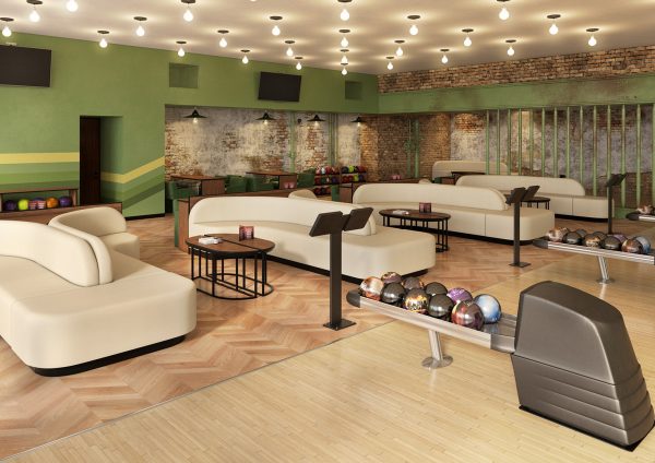 Brooklyn bowling lane sofa for bowling centers