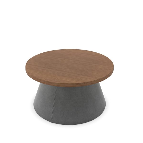 Colin upholstered nesting table with cone-shaped base