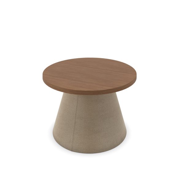 Colin upholstered nesting table with cone-shaped base