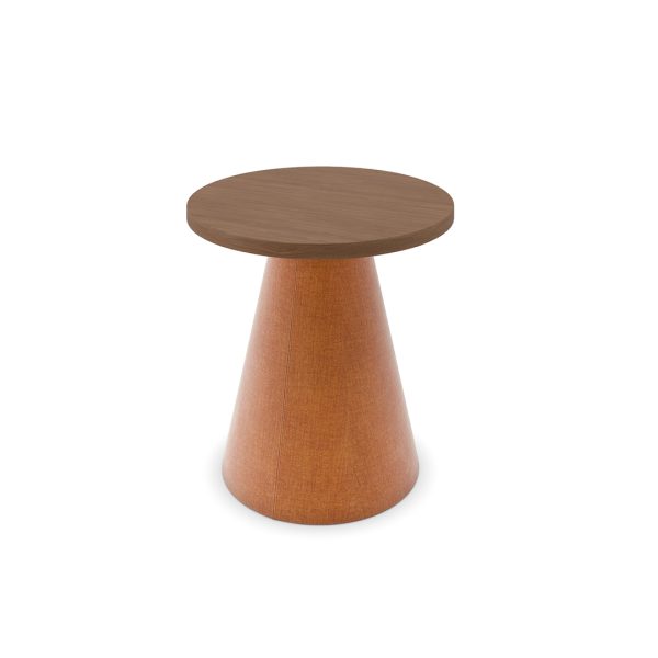 Colin upholstered nesting table with cone-shaped base