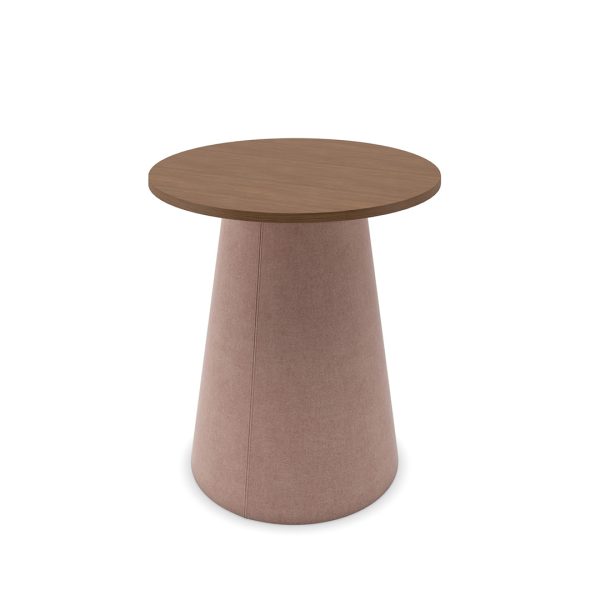 Colin upholstered nesting table with cone-shaped base